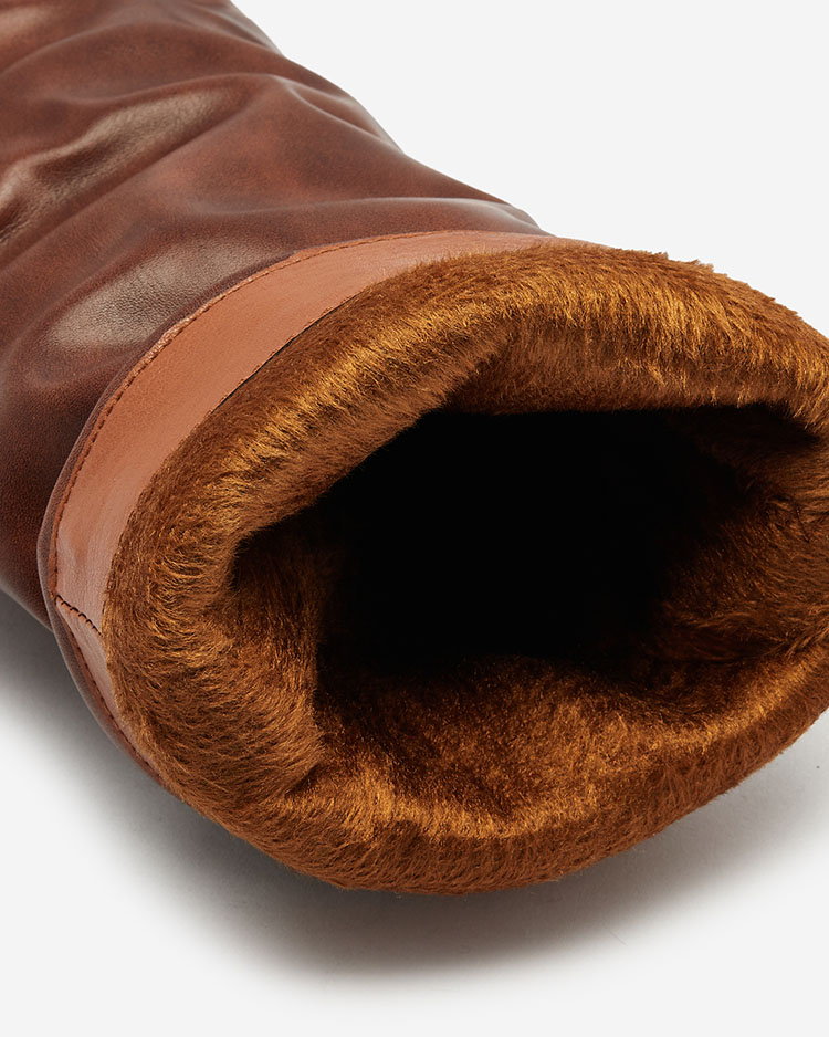 Royalfashion Braune Damenstiefel mit verstecktem Anker Dibisad