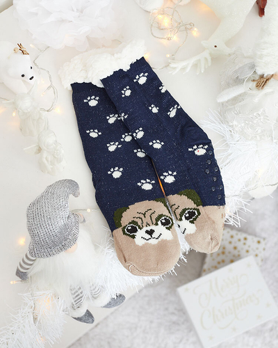 Rote Damensocken mit Weihnachtsmuster - Unterwäsche