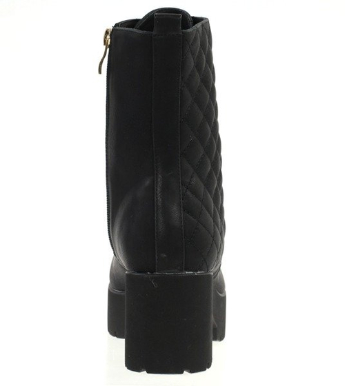 Czarne botki na platformie Barbra- Obuwie