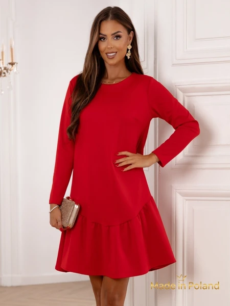 Mini-Damenkleid mit Rüschen