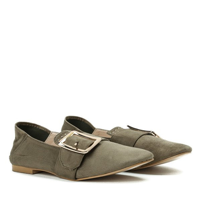 Grüne Slipper mit Düsen und Lucca-Schnalle - Schuhe 1