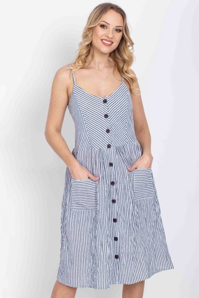 Чорно-біла сукня в смужку