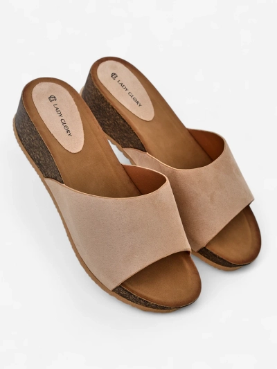 Royalfashion Damen Sandalen auf einem niedrigen Wedge Maderas