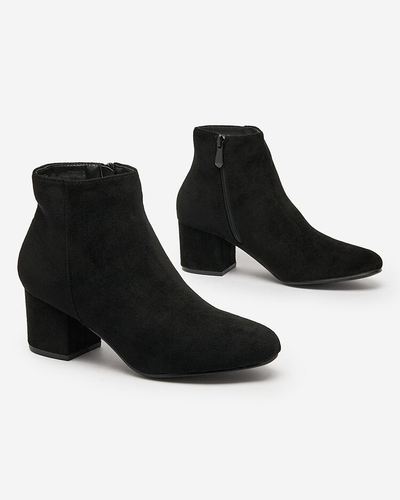 Royalfashion Schwarze Damenstiefel mit niedrigem Schaft Referra
