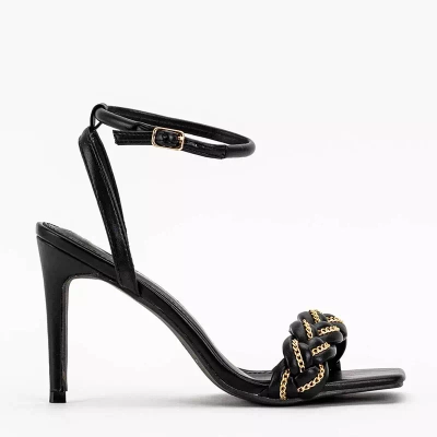 OUTLET Schwarze Damensandalen auf hohem Absatz von Tenedi - Schuhe
