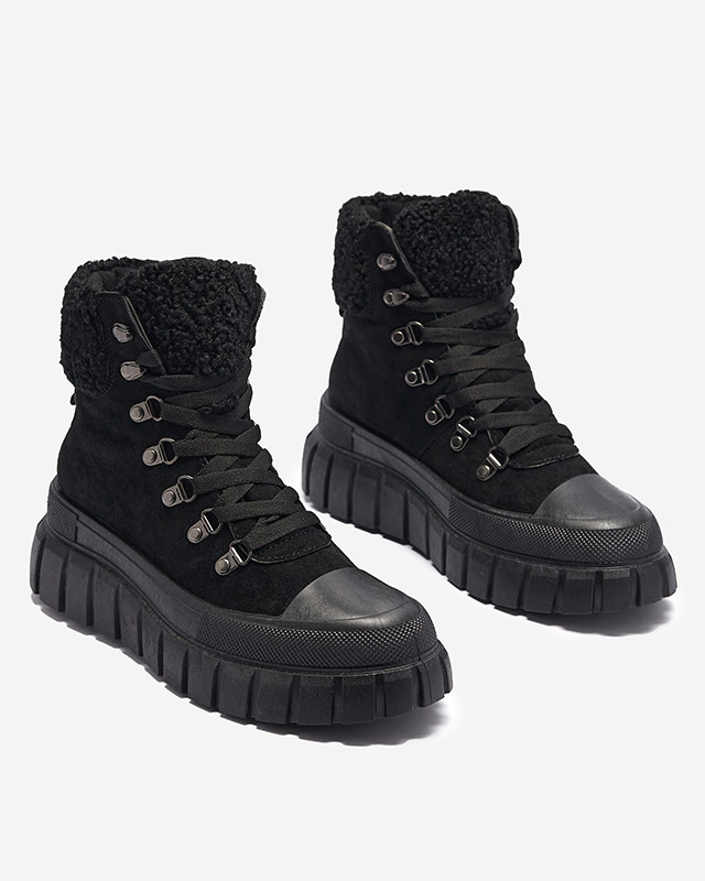 Diana Damen Stiefeletten Schwarz Leder Bequem für den Winter