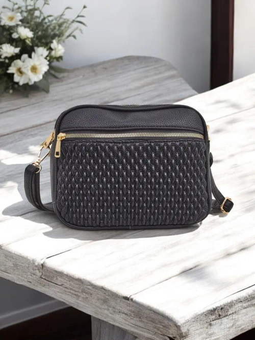 Royalfashion Невелика жіноча сумка з еко-шкіри з 3 відділеннями, тисненими