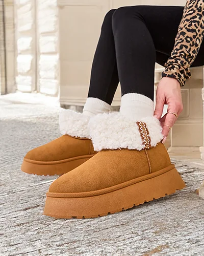 Royalfashion Damen Winterstiefel mit Pelz Rovvoy