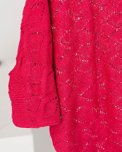 Roter durchbrochener Fledermauspullover für Damen - Kleidung