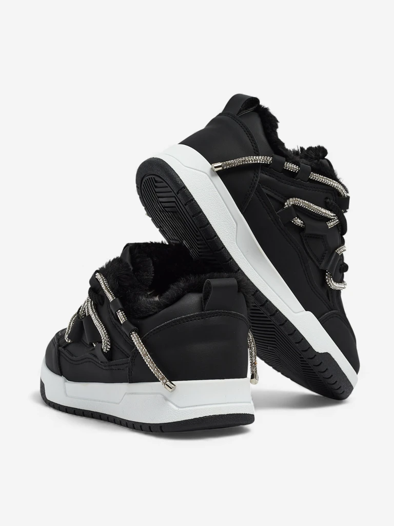 Damen Sneakers Luna Schwarz aus Öko-Leder für den Alltag