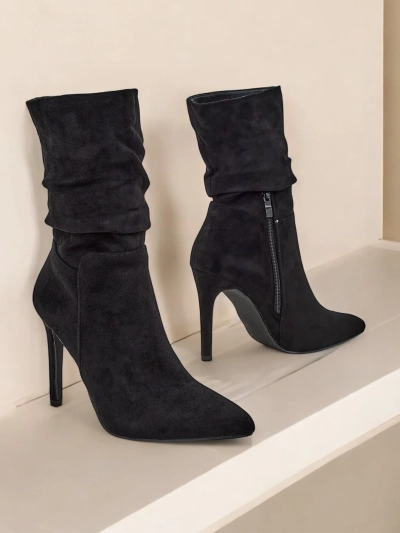 Royalfashion Damen High Heels Stiefeletten Ledio