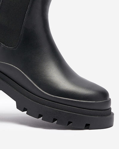 OUTLET Schwarze Damenstiefel mit flachem Absatz Okidas - Footwear