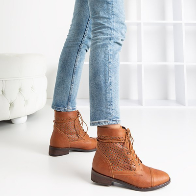 Braune Stiefel mit durchbrochenem Obermaterial Mistral - Schuhe
