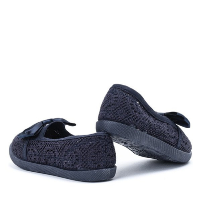 OUTLET Marineblaue Mädchensneaker mit Satinschleife Sugar Boomb - Schuhe