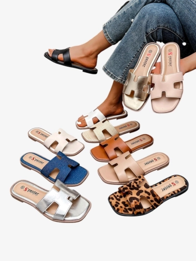 Royalfashion Damen flache Sandalen Eval