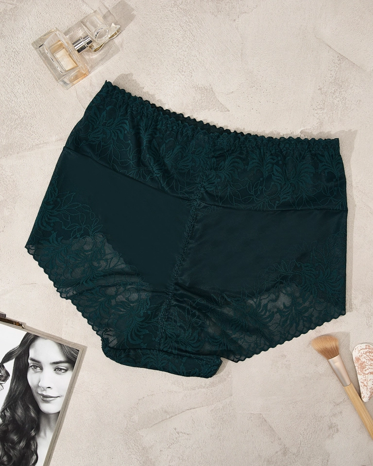 Royalfashion Zarter Maxislip in dunkelgrün PLUS SIZE