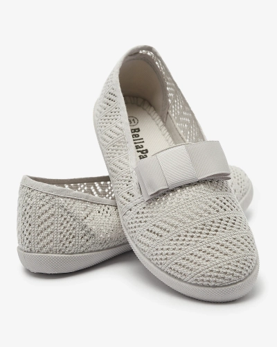 Schleifen-Sneakers für Mädchen in Hellgrau Lolisa - Schuhe