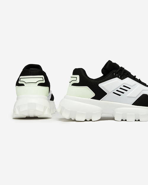 Royalfashion Біло-чорні тканинні спортивні кросівки для чоловіків Lamkim