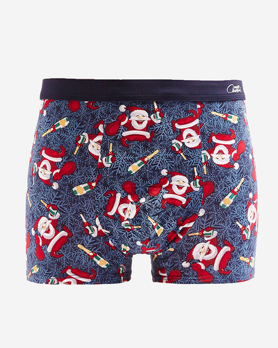 Royalfashion Marineblaue Herren-Weihnachts-Boxershorts