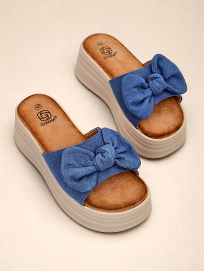 Royalfashion Damen Plateau-Slides Givan