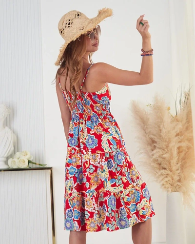 Royalfashion Damen Baumwoll-Blumenkleid