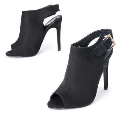 Schwarze Stiletto-Stiefel mit Cutouts Sava - Schuhe