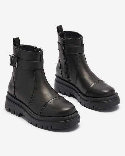 Schwarze Damenstiefel mit Schnalle Utilas - Footwear