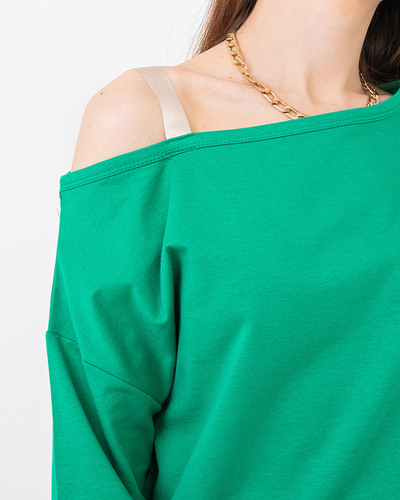 Set aus grüner Bluse und Rock für Damen - Kleidung