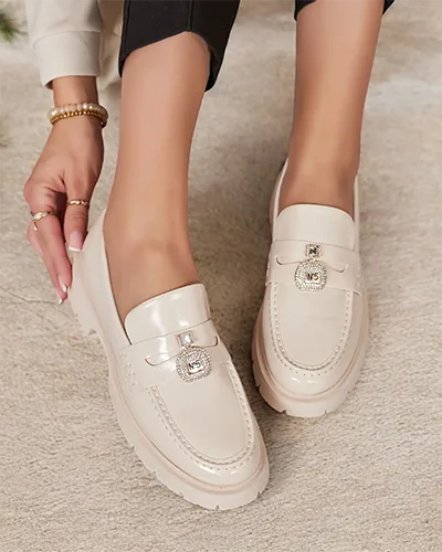 Royalfashion Damen lackierte Mokassins Bemies