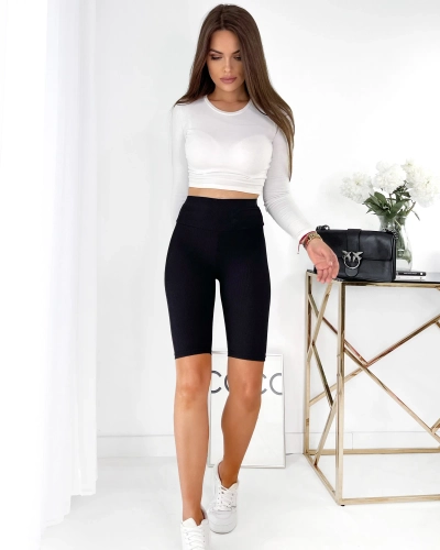 Royalfashion Schwarze Damen-Radler-Leggings