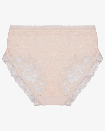 Gerippter Damen-Slip in Hellrosa PLUS SIZE - Unterwäsche