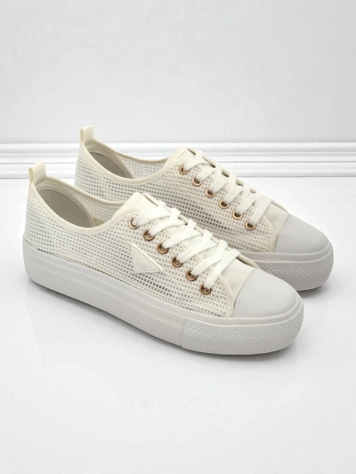 Damen Weiße Ariadne Mesh Sneaker – Atmungsaktive Turnschuhe mit flacher Sohle