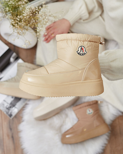 Royalfashion Damen Schlupf-Schneestiefel in beige Farbe Ademra