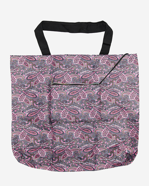 Складна сумка для покупок сіро-рожевого кольору з саше і квітковим візерунком - Аксесуари