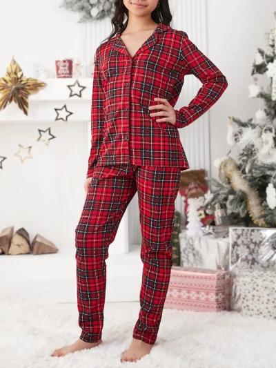 Royalfashion Weihnachts-Kinder-Karopajama