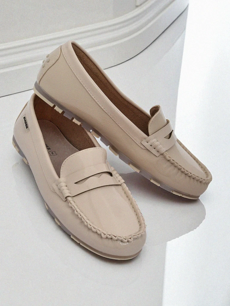 Loafers Damen Beige Kallista - Öko-Wildleder Premium