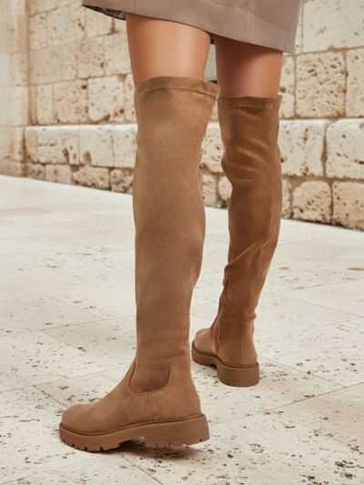 Royalfashion Damen Overknee Stiefel Remelsie