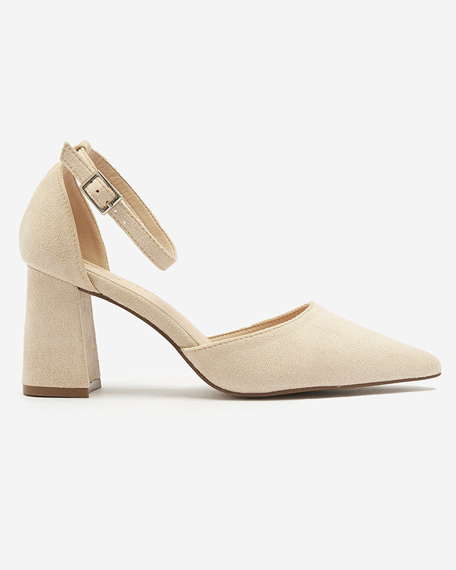 Beige Damen-Pumps auf einem Pfosten Derra - Schuhe