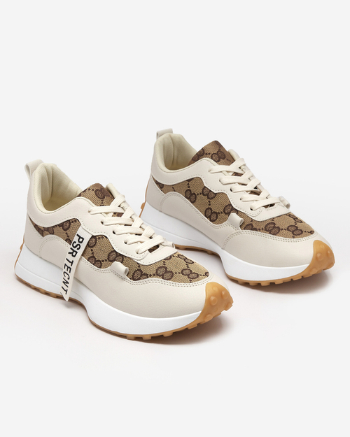 Бежеві жіночі кросівки з модним принтом Tentis