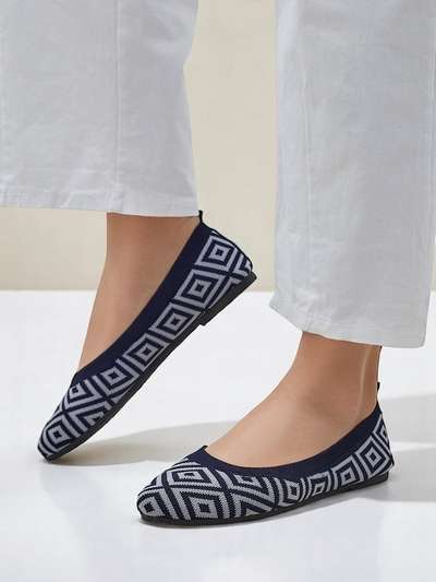 Royalfashion Stoff-Ballerinas für Damen mit geometrischem Print Metric