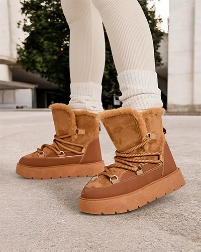 Royalfashion Damen Schnürschnee Stiefel Liloz