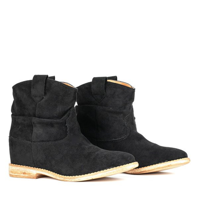 Schwarze Stiefel a'la Cowgirls auf einem gedeckten Anker Daressco - Footwear