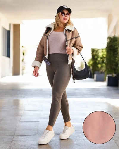 Royalfashion Baumwollgepolsterte Leggings für Damen in Übergröße