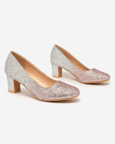 Royalfashion Silber-rosa Damen Yapunni Stiletto-Pumps