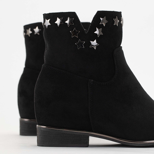 Чорні жіночі ботильйони на прихованій танкетці Mni