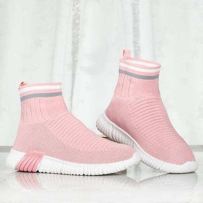 Rosa Sportschuhe mit dekorativer Socke Sallitsa - Schuhe 1