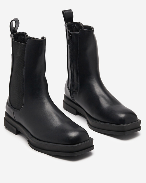 Чорні жіночі чоботи з квадратним носом Litepi