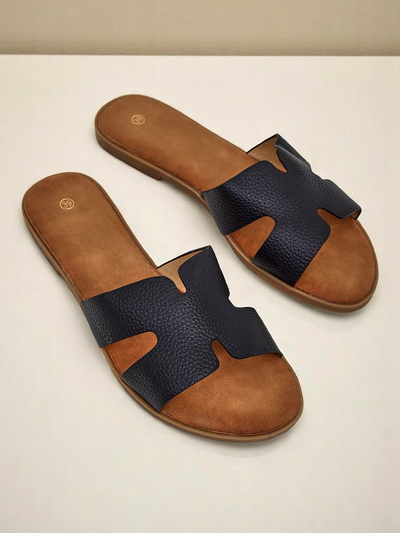 Royalfashion Damen-Pantoletten mit flacher Sohle, lässiger Stil