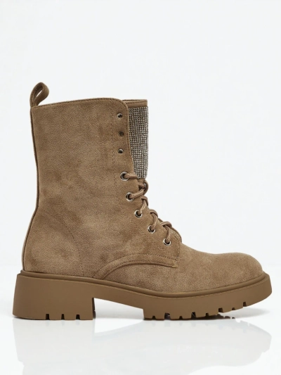 Öko-Wildleder Schnürstiefeletten Damen Ferlyne