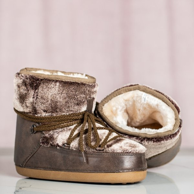 Khaki Platform Snowflake Boots - Schuhe